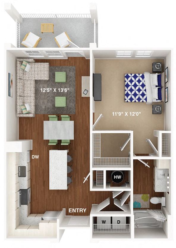 1 Bedroom Floor Plan